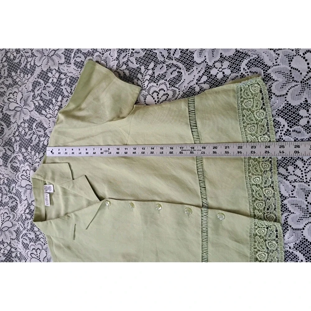 Sherry Taylor Collections Pants Suit XL Lime Green Short Sleeve‎ Elastic Waist